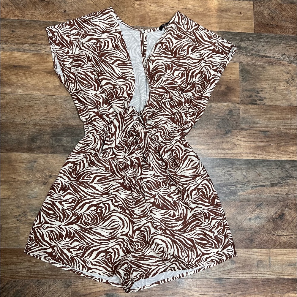 Simplee Animal Print Romper Shorts